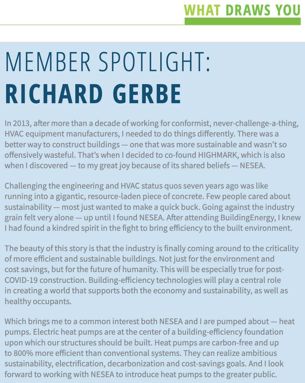 HIGHMARK’s Richard Gerbe featured in NESEA’s BuildingEnergy Magazine (Winter 2020)